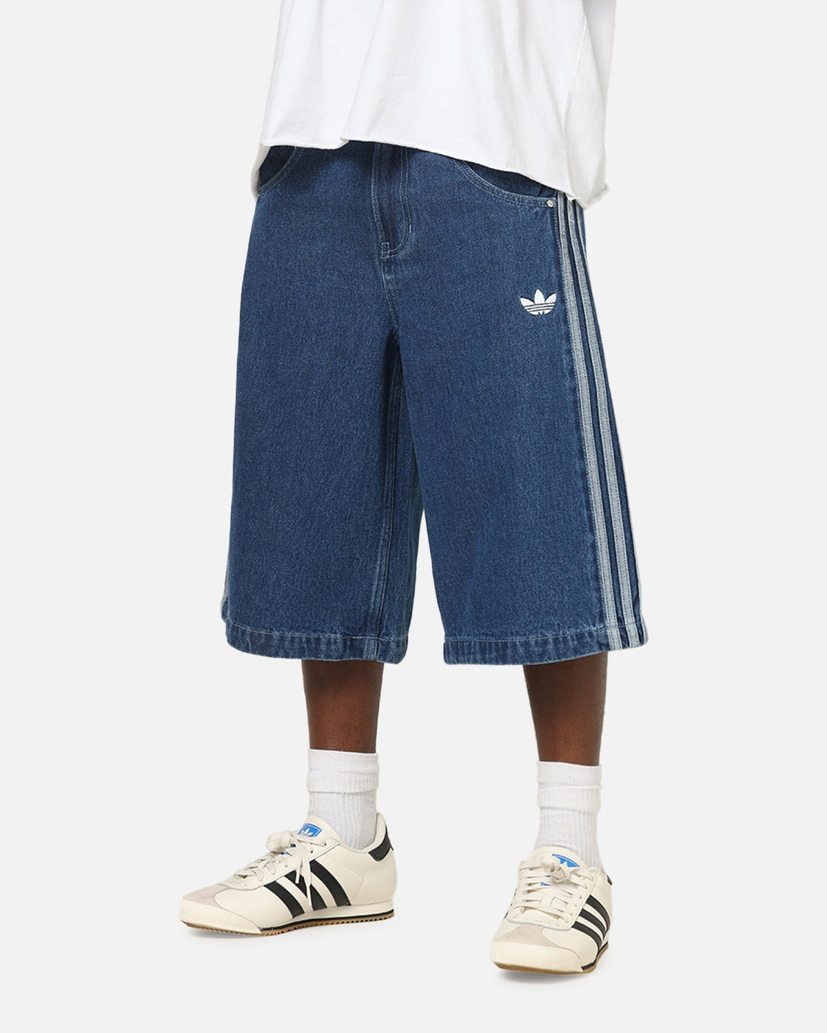 Best-Selling Adidas Firebird Denim Shorts Blue Denim