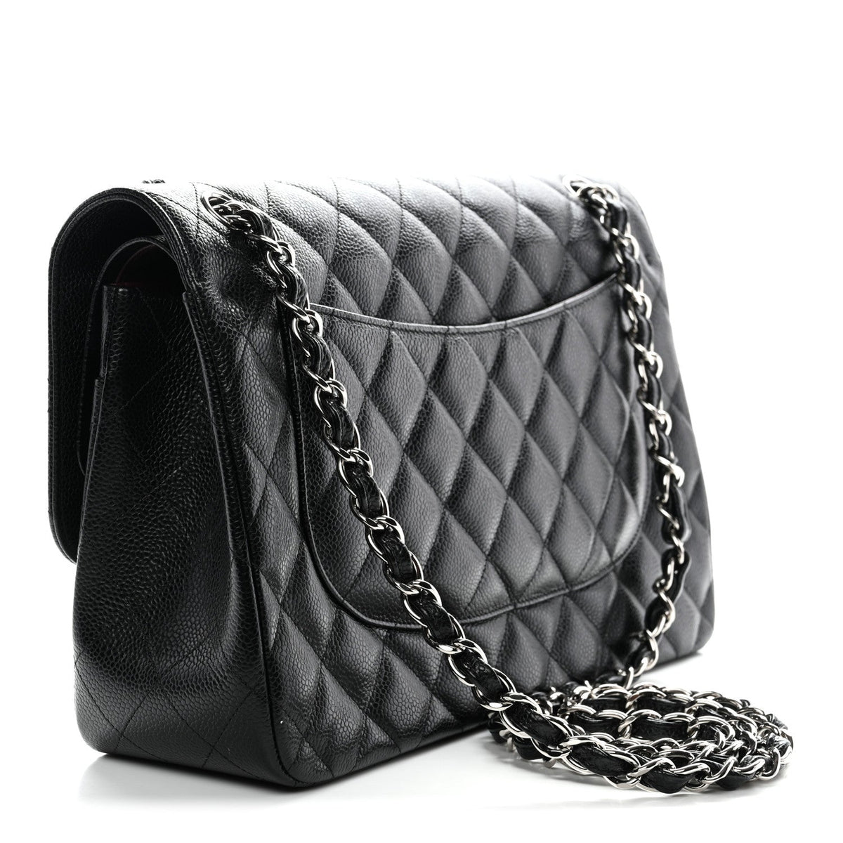 Caviar Quilted Jumbo Double Flap Black At My store