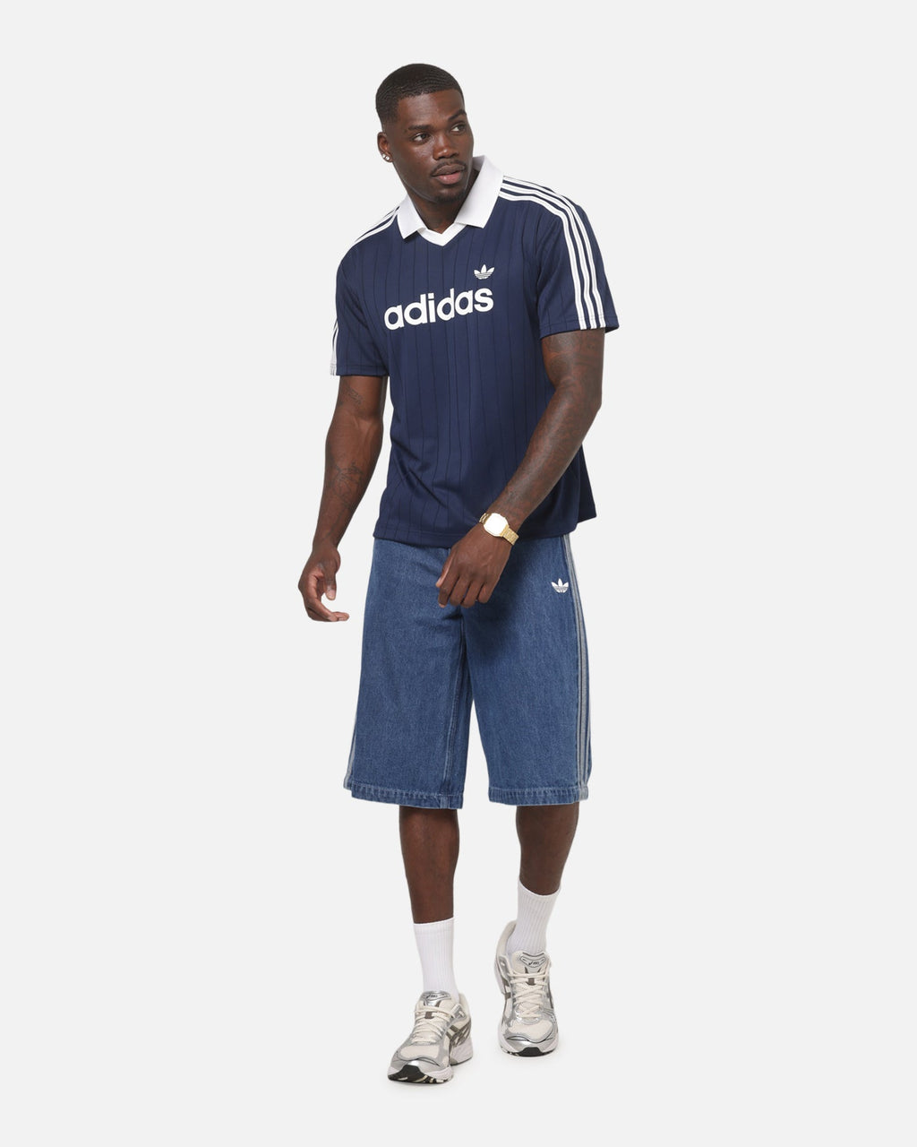 Best-Selling Adidas Drop Needle Pinstripe Jersey Night Indigo