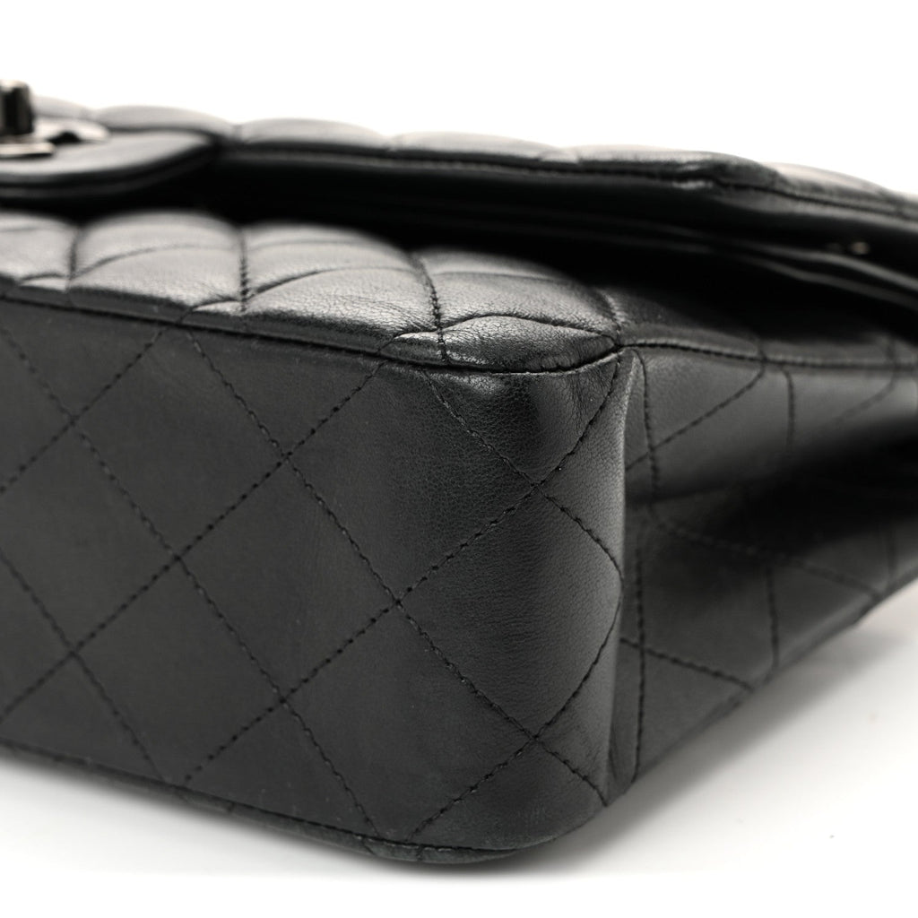 Lambskin Quilted Medium Double Flap So Black At My store