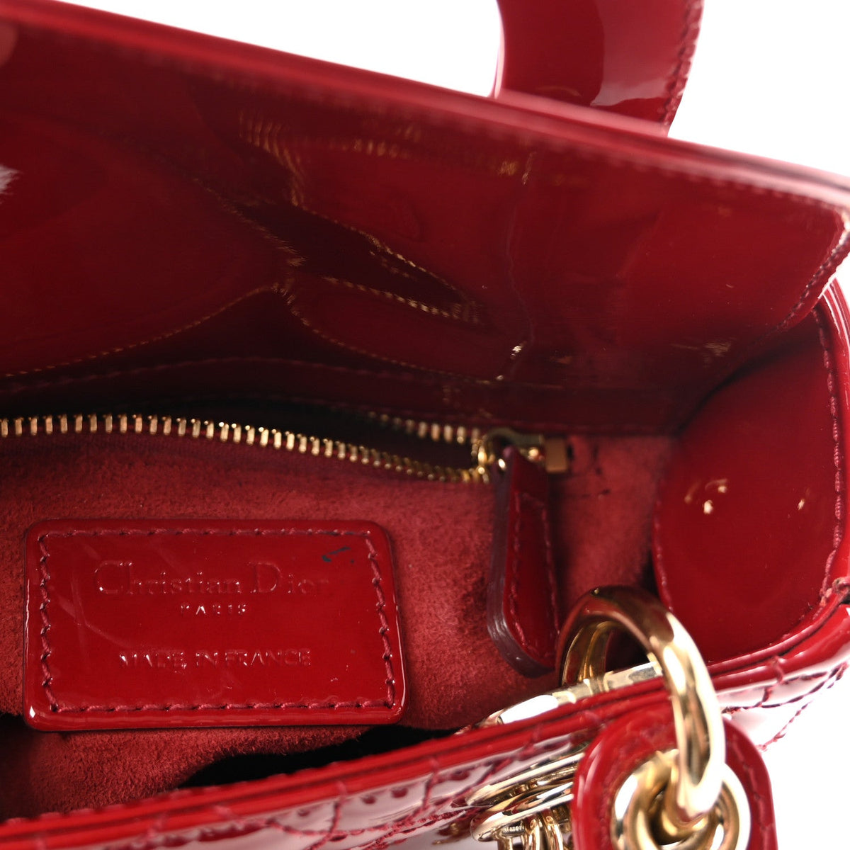 Patent Cannage Mini Lady Dior Red AT My store