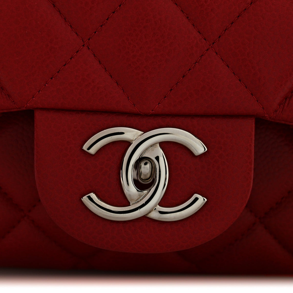 Caviar Quilted Maxi Double Flap Dark Red At My store