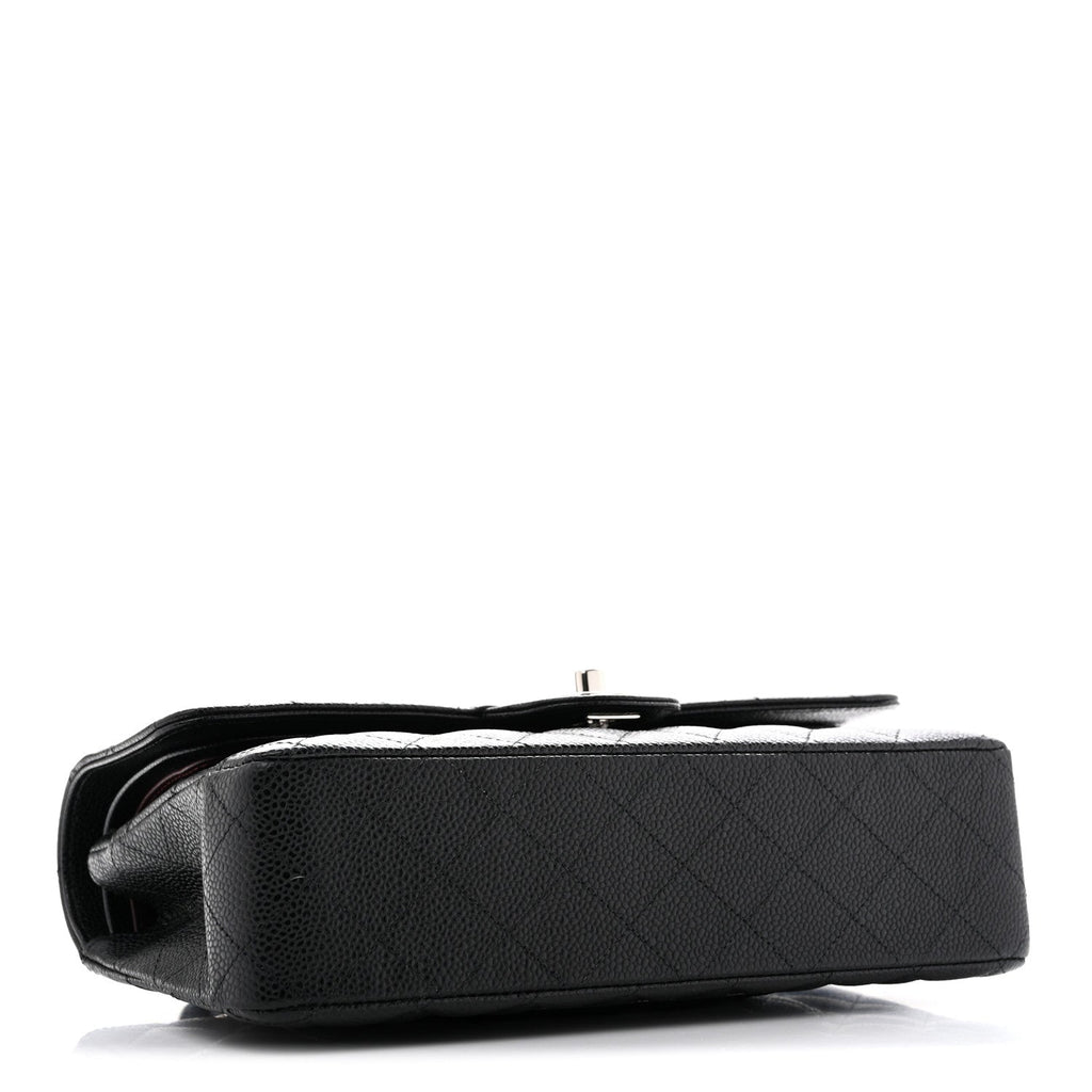 Caviar Quilted Medium Double Flap Black At My store