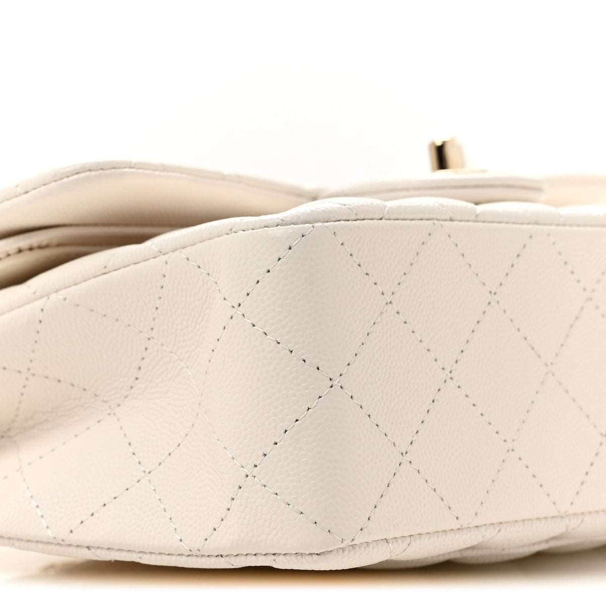 Caviar Quilted Small Double Flap White At My store