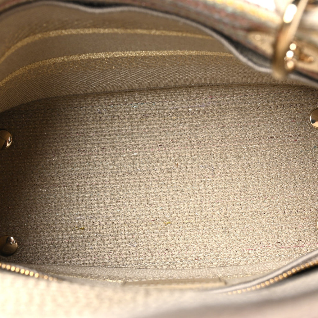 Canvas Embroidered Medium Lady D-Lite Beige Multicolor AT My store