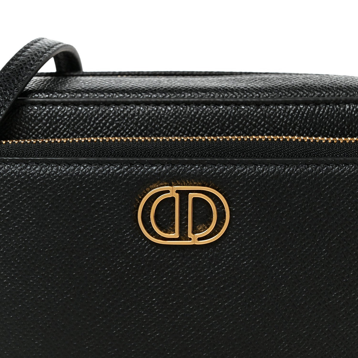 Grained Calfskin Caro Double Pouch Black AT My store