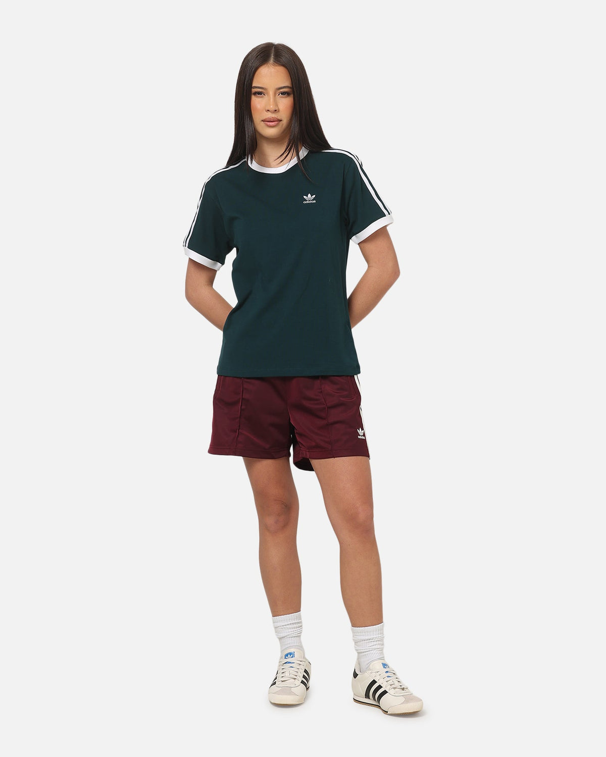 Best-Selling Adidas Women's Firebird Shorts Maroon/Cream