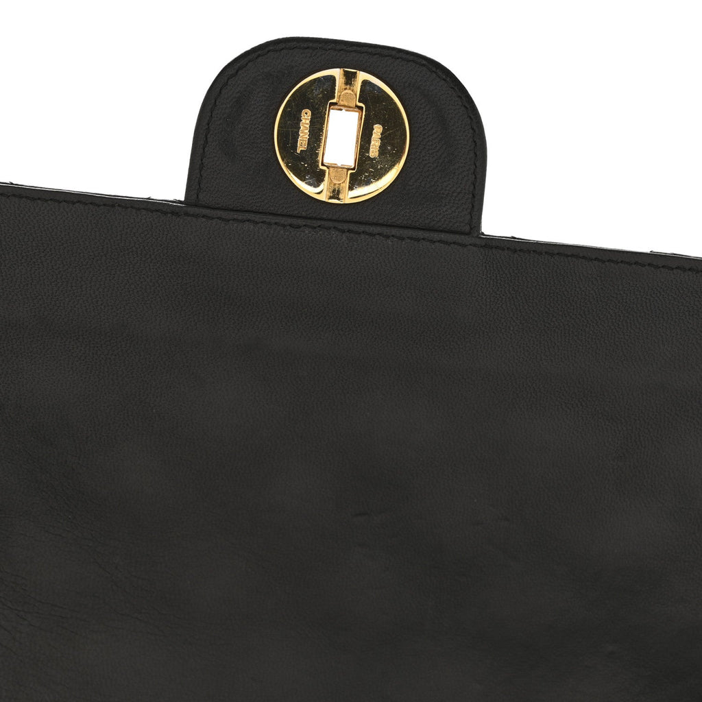Lambskin Quilted Small Double Flap Black At My store