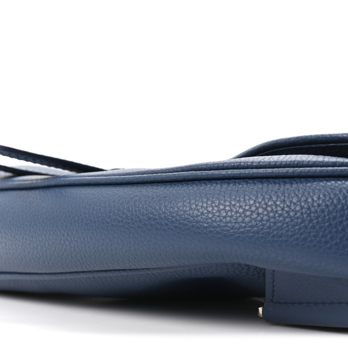 Grained Calfskin Mens Saddle Bag Navy Blue AT My store