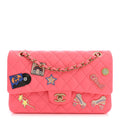 Lambskin Quilted Medium Hollywood Charms Double Flap Coral Pink At My store
