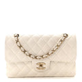 Caviar Quilted Small Double Flap White At My store