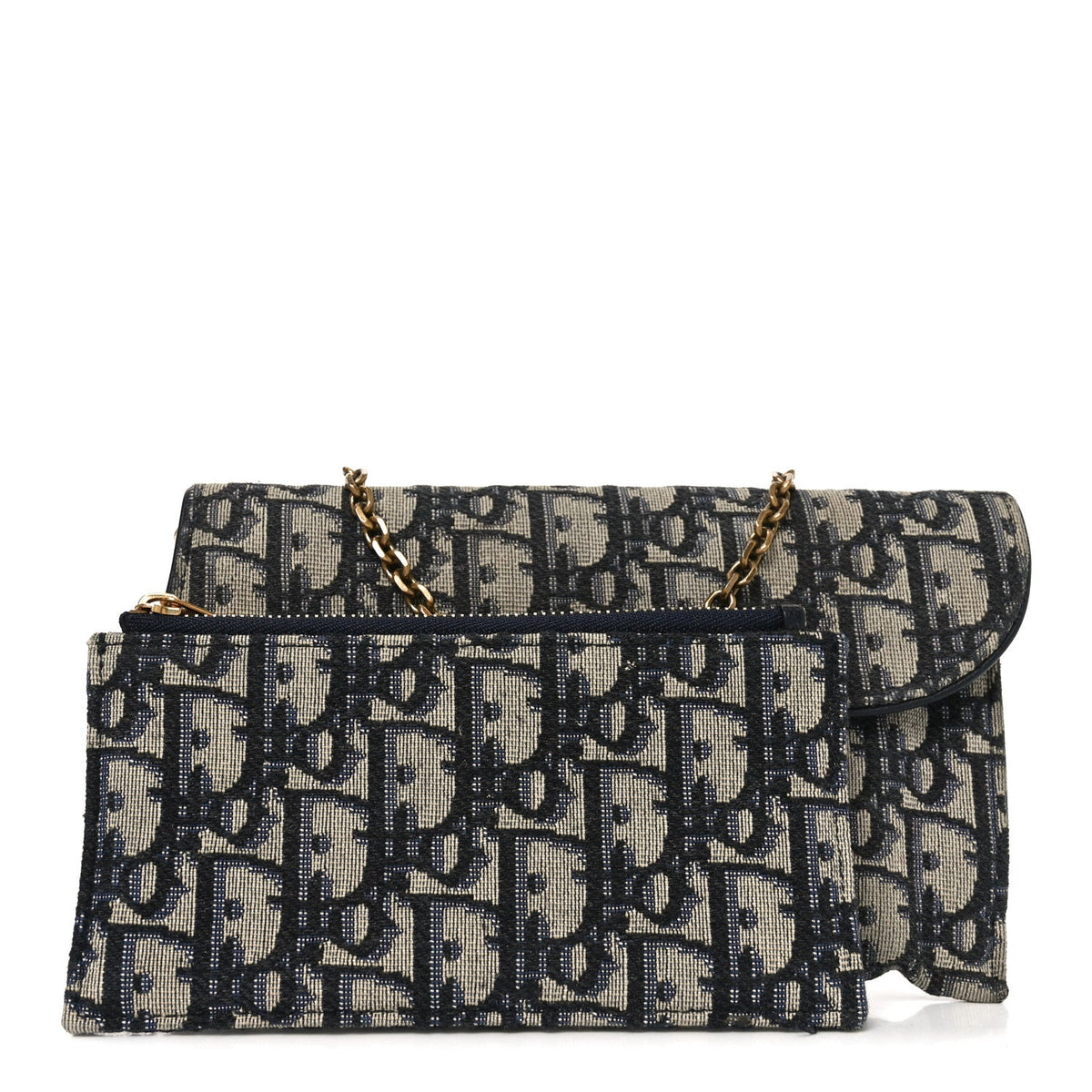 Oblique Small Saddle Chain Pouch Blue AT My store