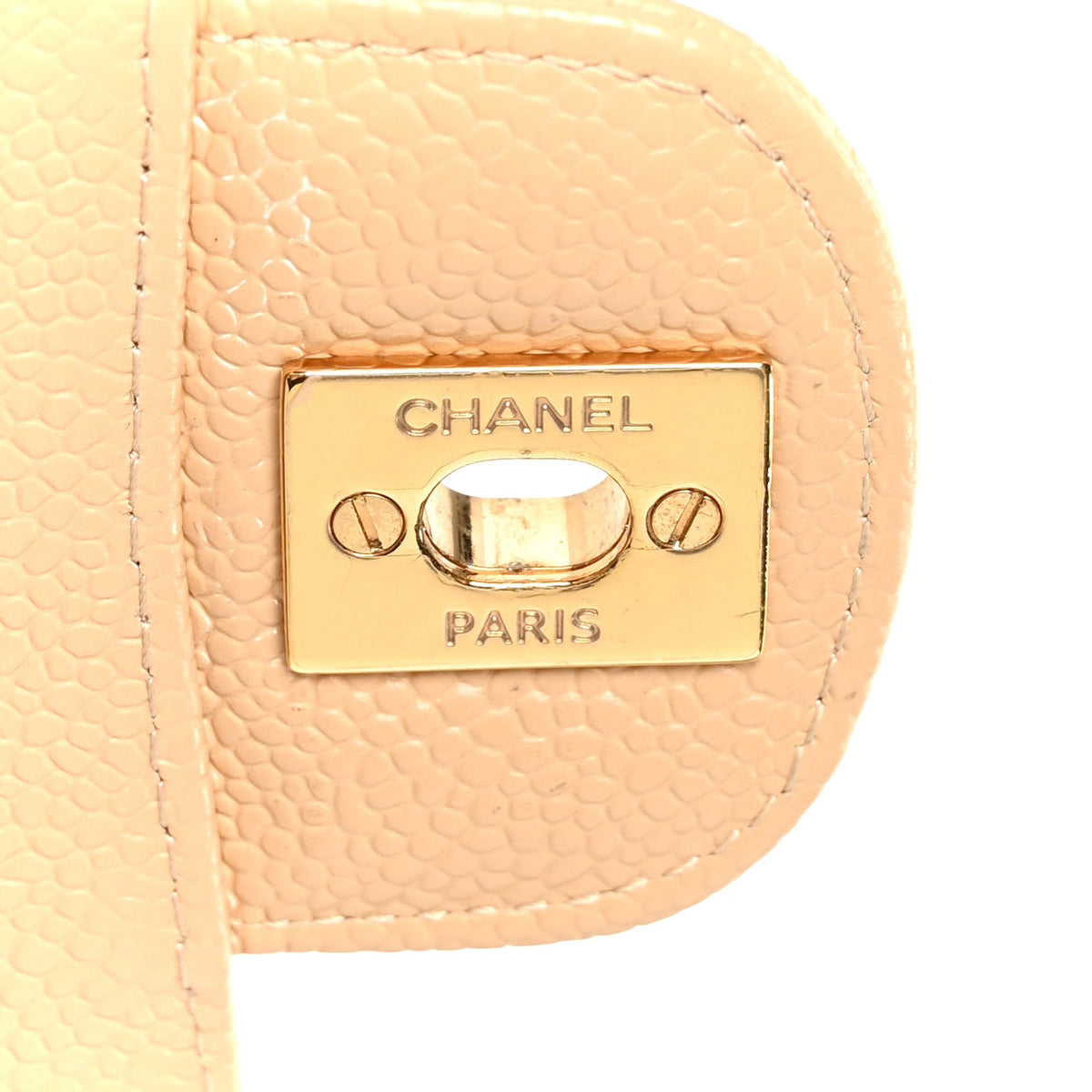 Caviar Quilted Medium Double Flap Beige At My store