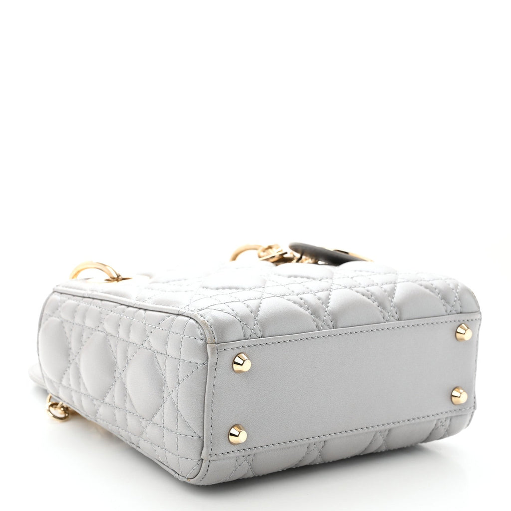 Lambskin Cannage Mini Lady Dior Gray Opaline Gray Opaline AT My store