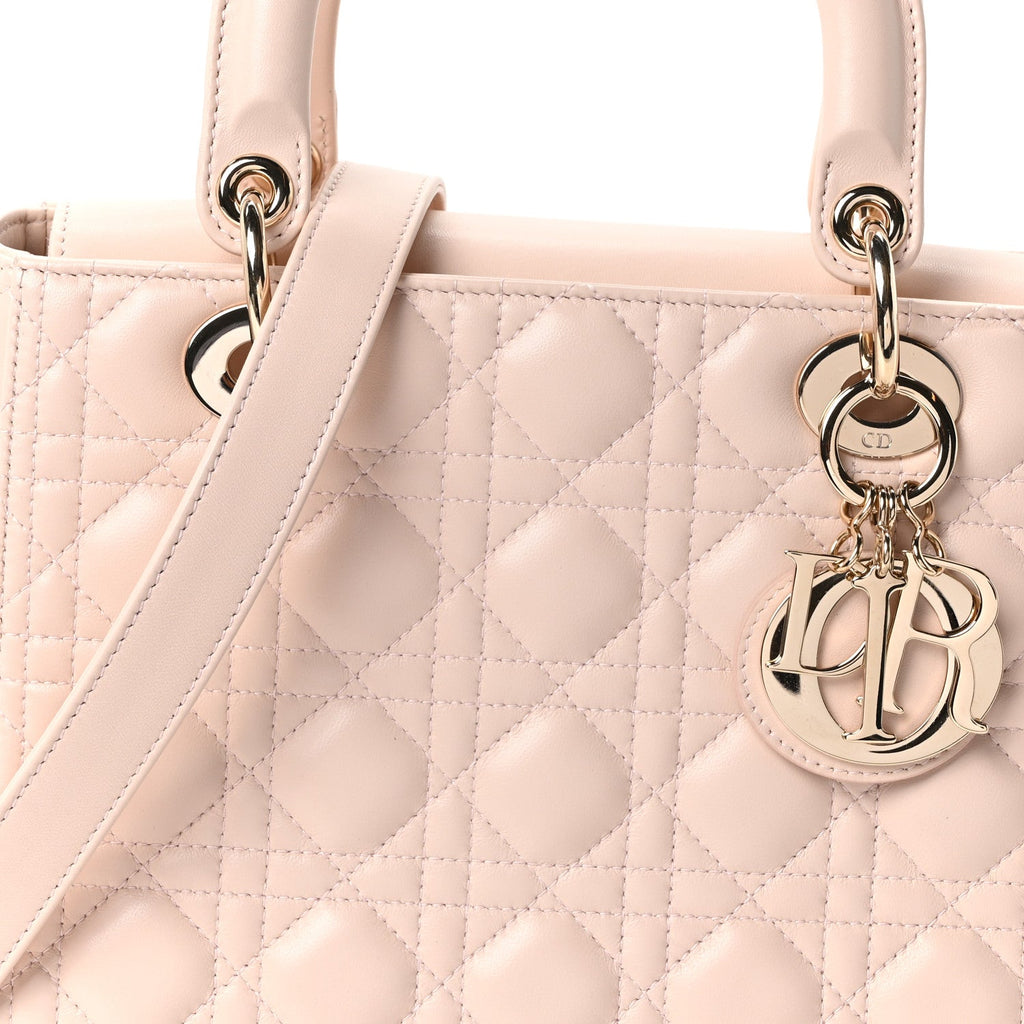 Lambskin Cannage Medium Lady Dior Light Pink AT My store