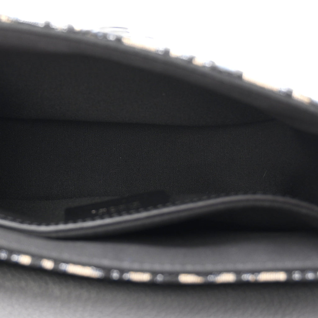 Grained Calfskin Oblique Mini Saddle Messenger Bag With Flap Beige Black AT My store