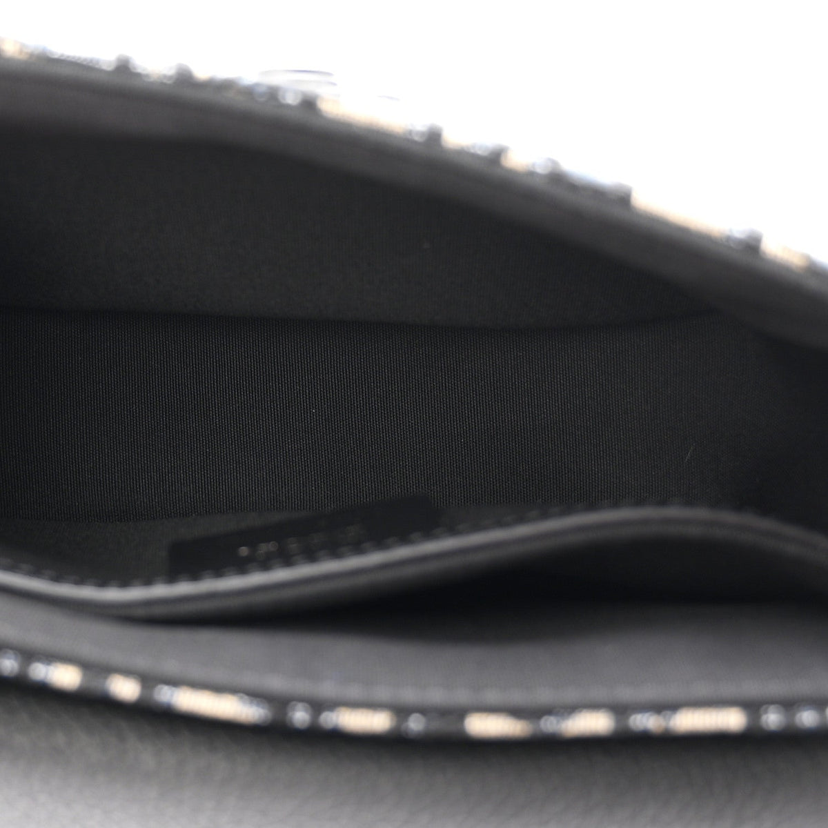 Grained Calfskin Oblique Mini Saddle Messenger Bag With Flap Beige Black AT My store