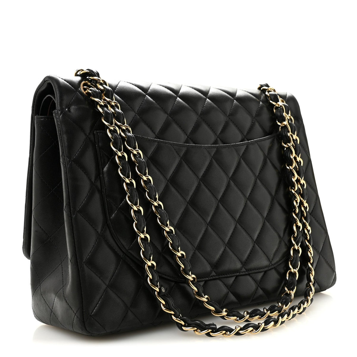 Lambskin Quilted Maxi Double Flap Black At My store