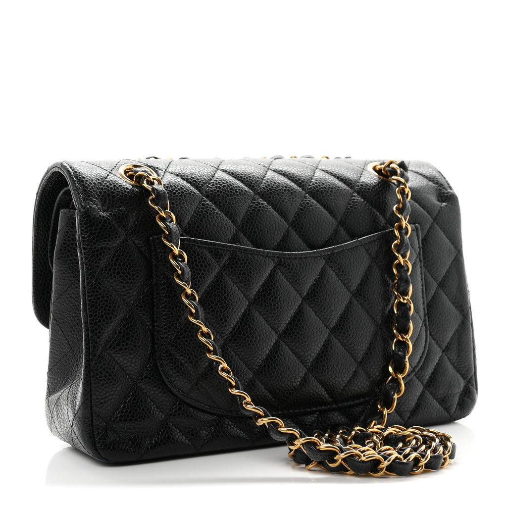 Caviar Quilted Small Double Flap Black At My store