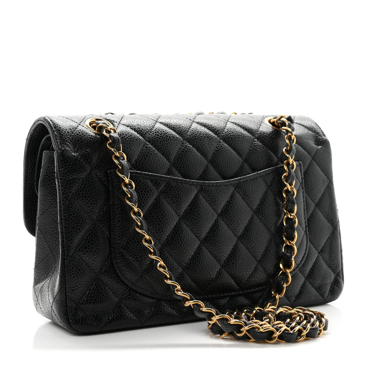 Caviar Quilted Small Double Flap Black At My store