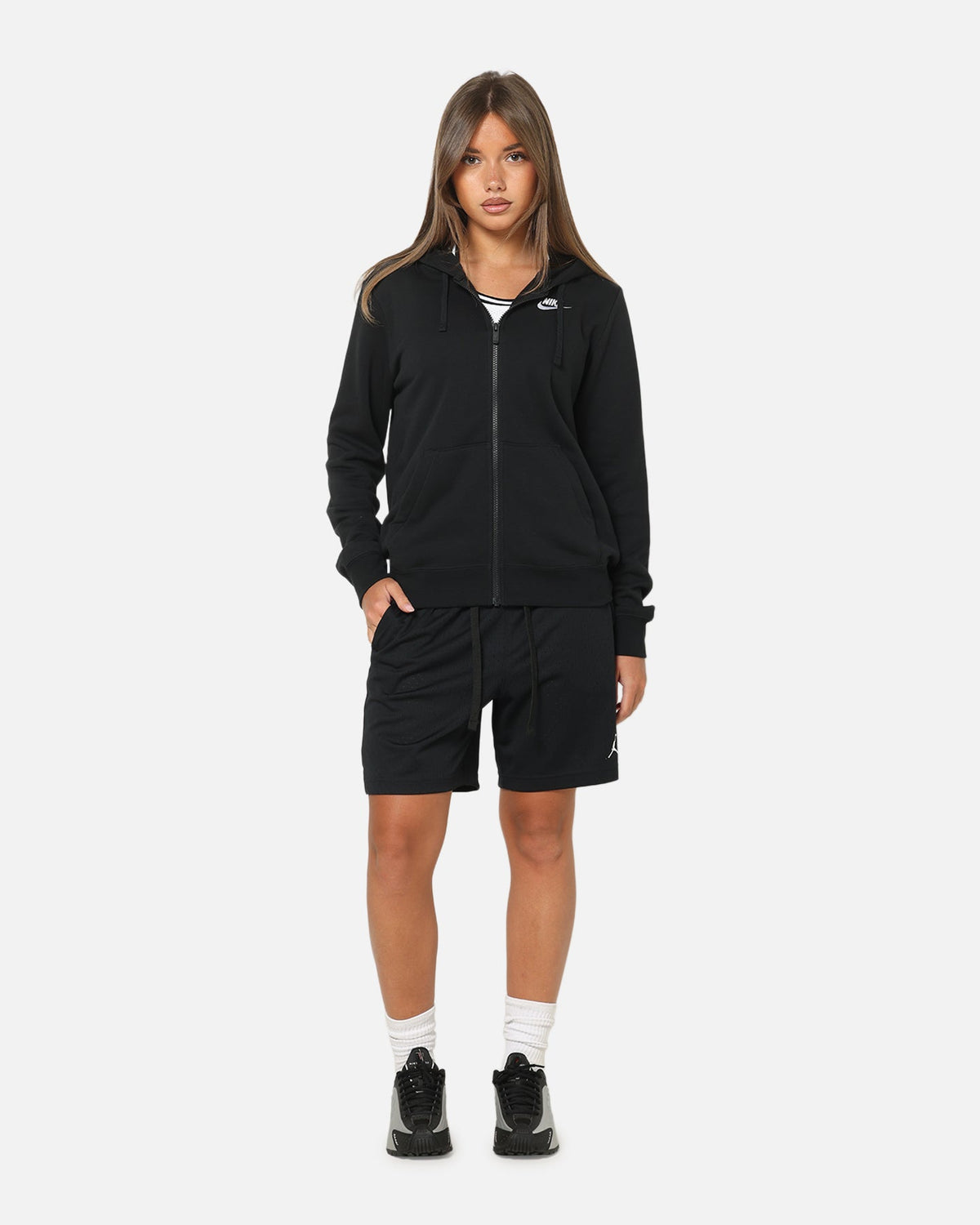 Top Seller Nike Women's Sportswear Club Fleece Full-Zip Hoodie Black/White