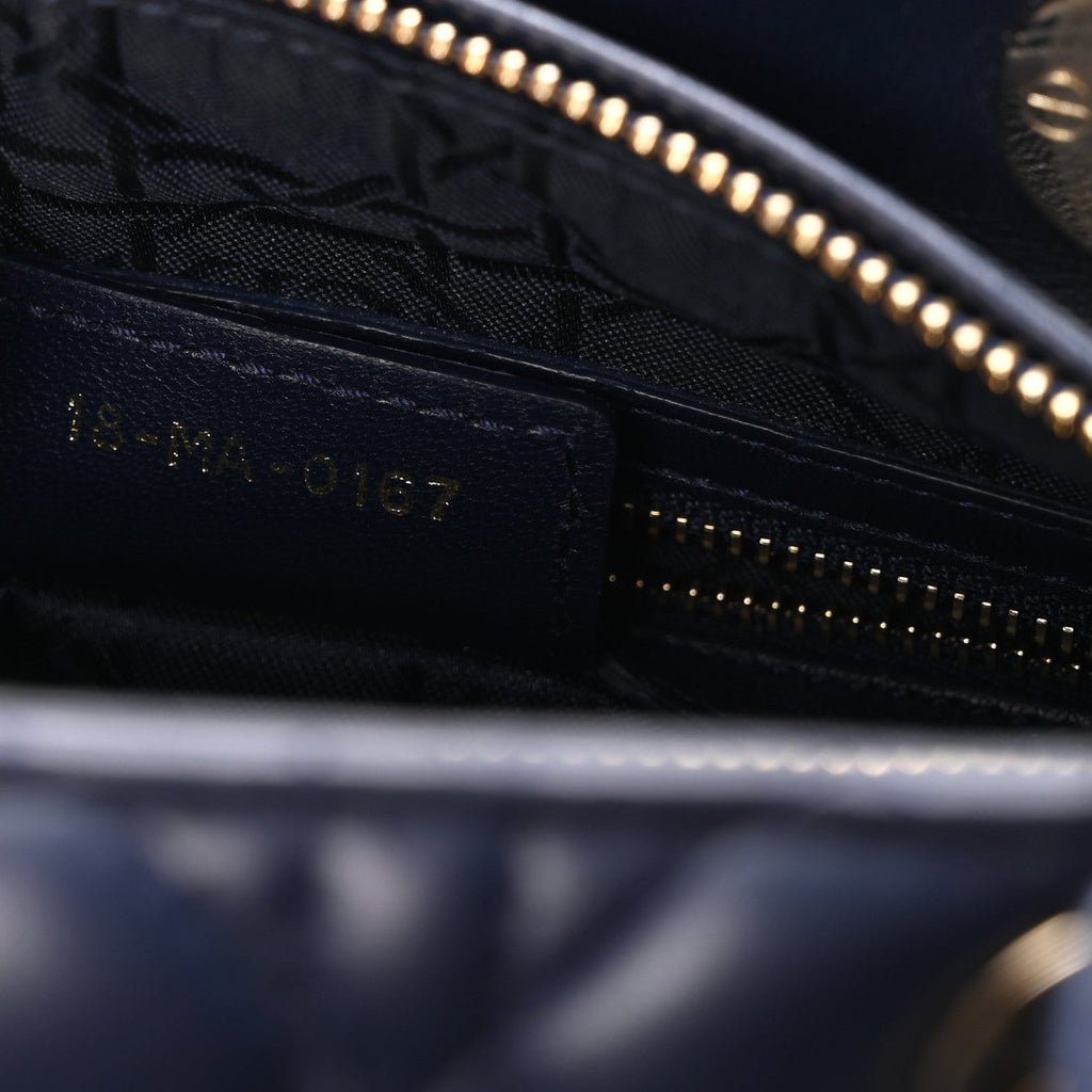 Lambskin Cannage Medium Lady Dior Navy Blue AT My store