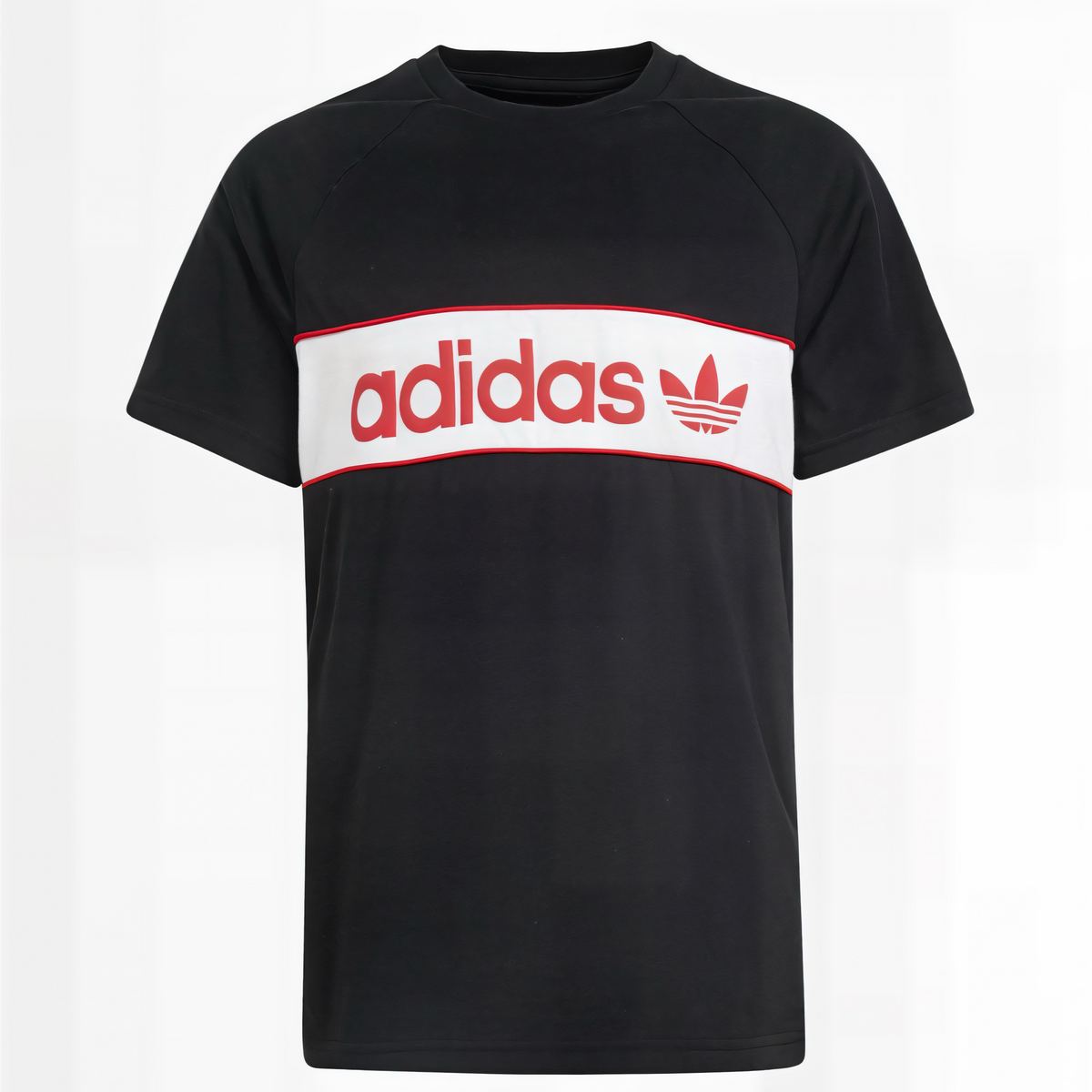 New Arrival Adidas Original LOGO TEE KID -BLACK /SCARLET RED
