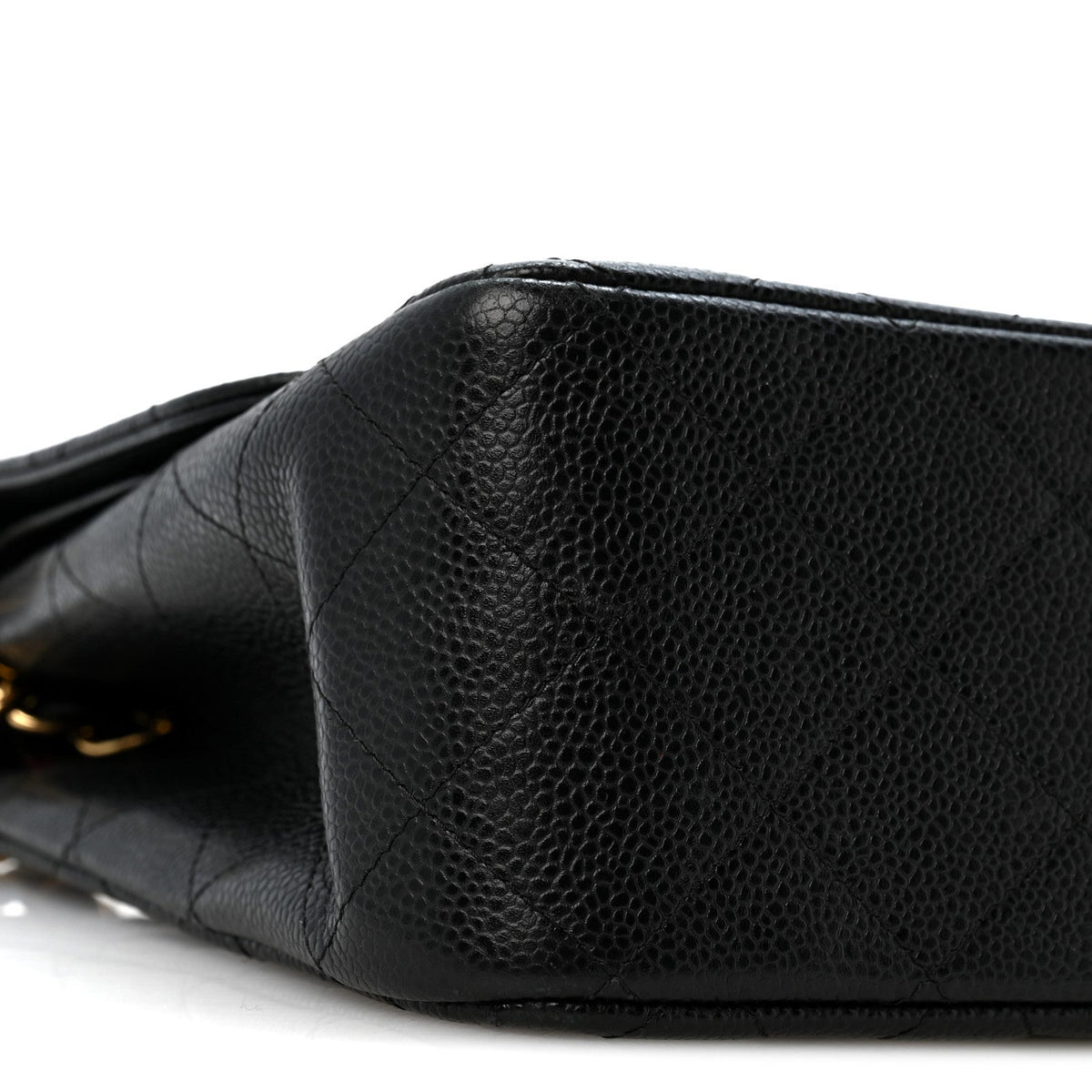 Caviar Quilted Jumbo Double Flap Black At My store