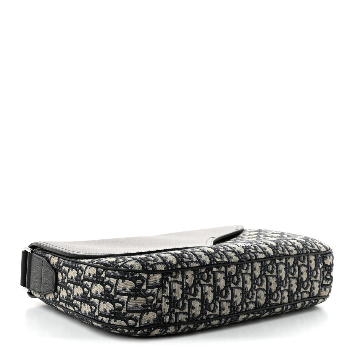 Grained Calfskin Oblique Large Saddle Messenger Black AT My store