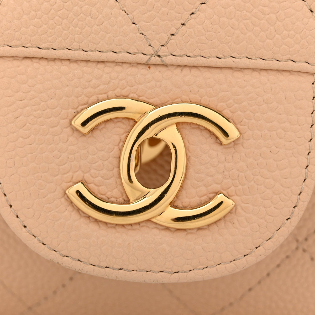 Caviar Quilted Jumbo Double Flap Beige Clair At My store