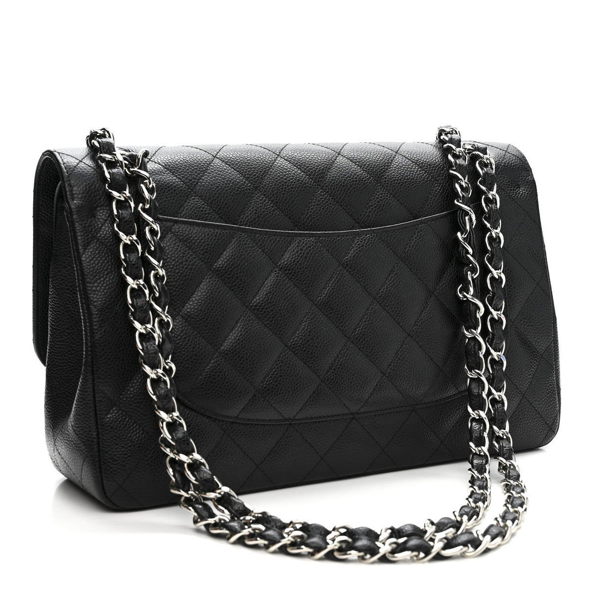 Caviar Quilted Jumbo Double Flap Black At My store