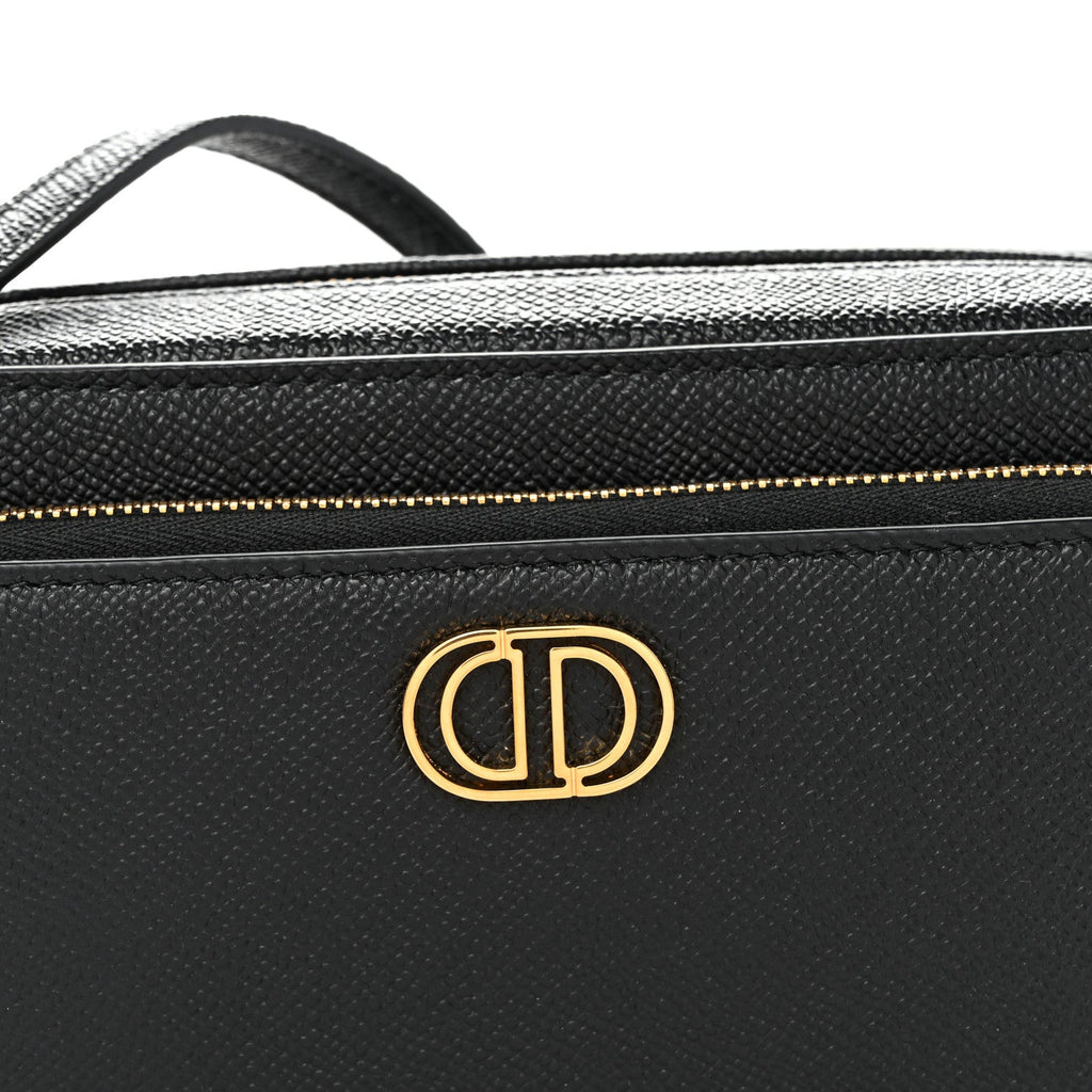 Grained Calfskin Caro Double Pouch Black AT My store