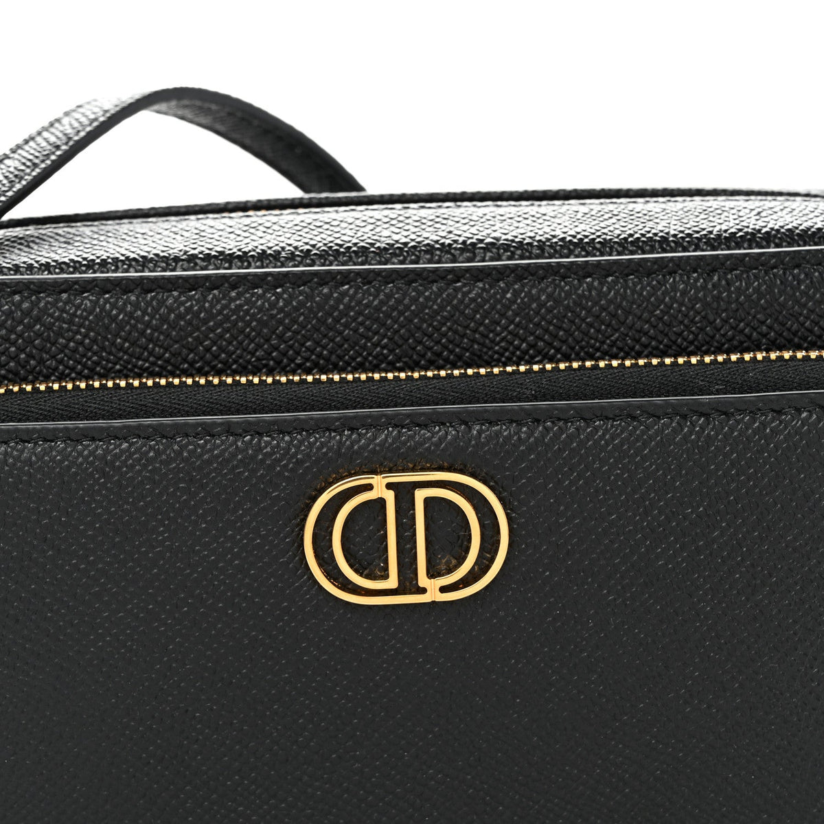 Grained Calfskin Caro Double Pouch Black AT My store