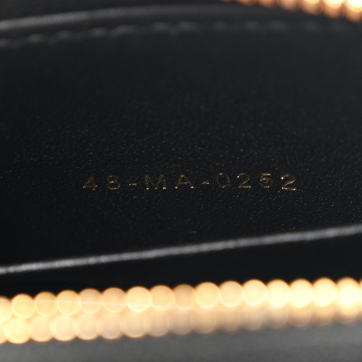 Supple Calfskin Cannage Caro Pouch With Chain  Black AT My store