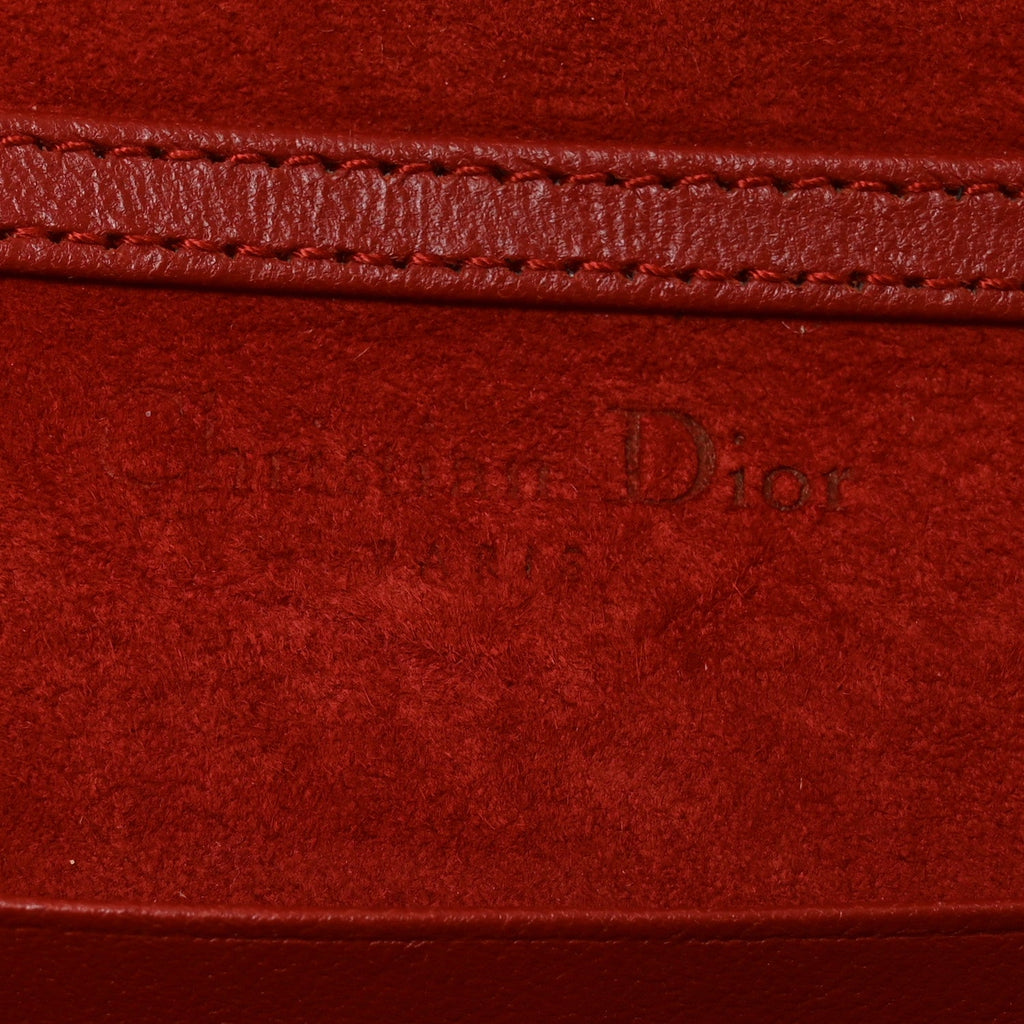 Calfskin Studded Diorama Flap Bag Red AT My store