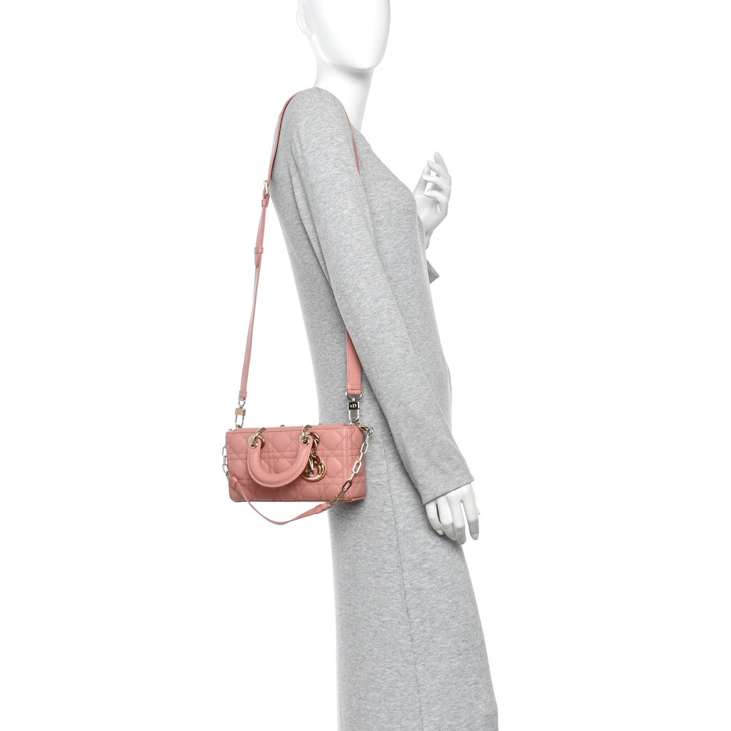 Lambskin Cannage Small Lady D-Joy Light Pink AT My store