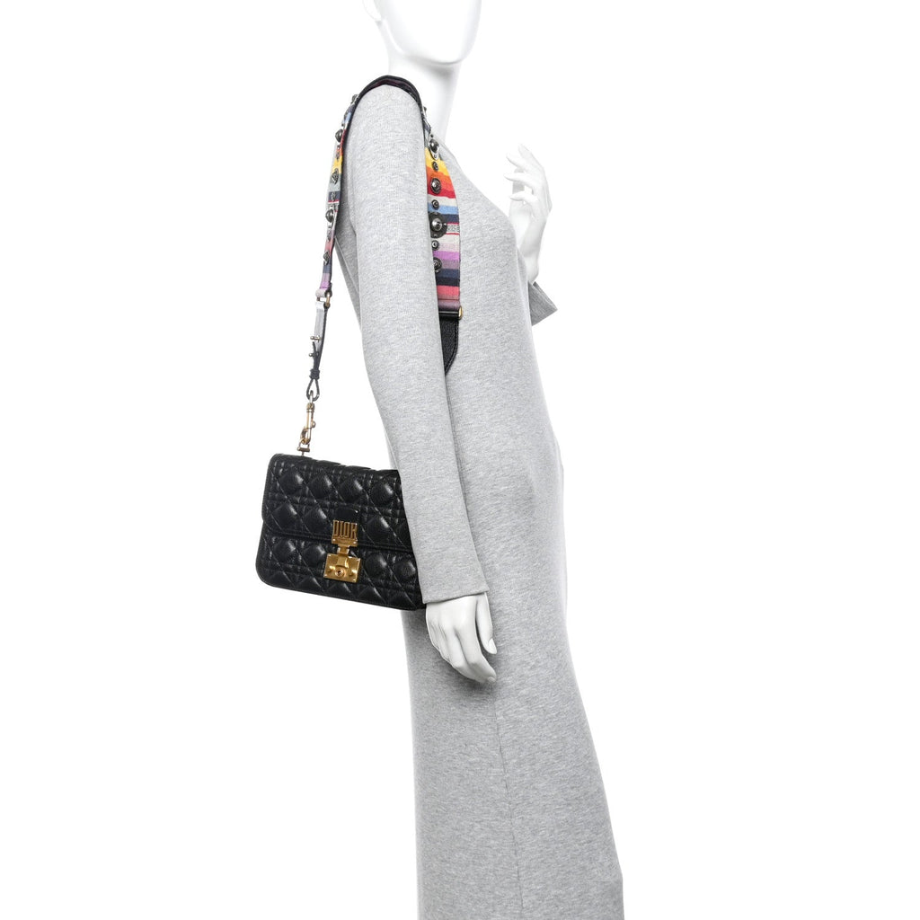 Lambskin Cannage Large Dioraddict Flap J’Adior Strap Black AT My store