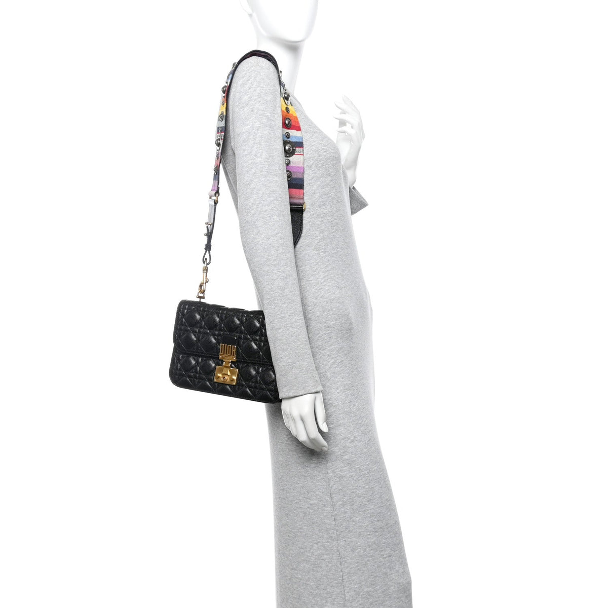 Lambskin Cannage Large Dioraddict Flap J’Adior Strap Black AT My store