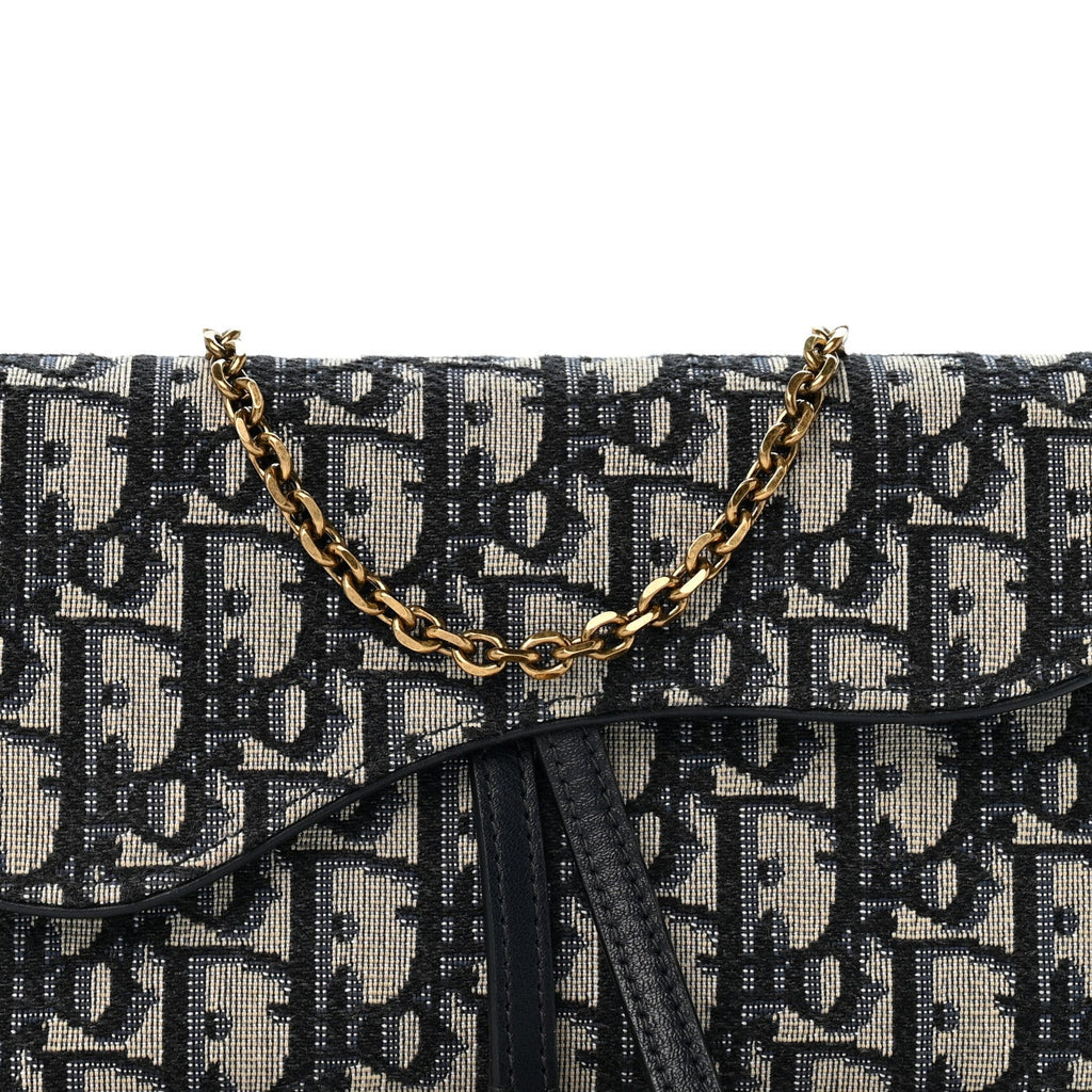 Oblique Small Saddle Chain Pouch Blue AT My store