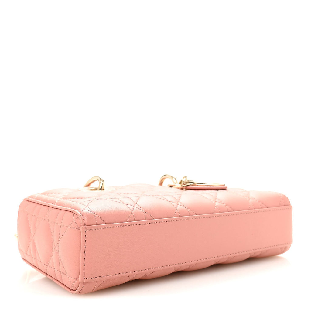 Lambskin Cannage Small Lady D-Joy Light Pink AT My store
