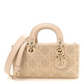 Lambskin Cannage Beaded Embroidered Micro Lady D-Joy Beige AT My store