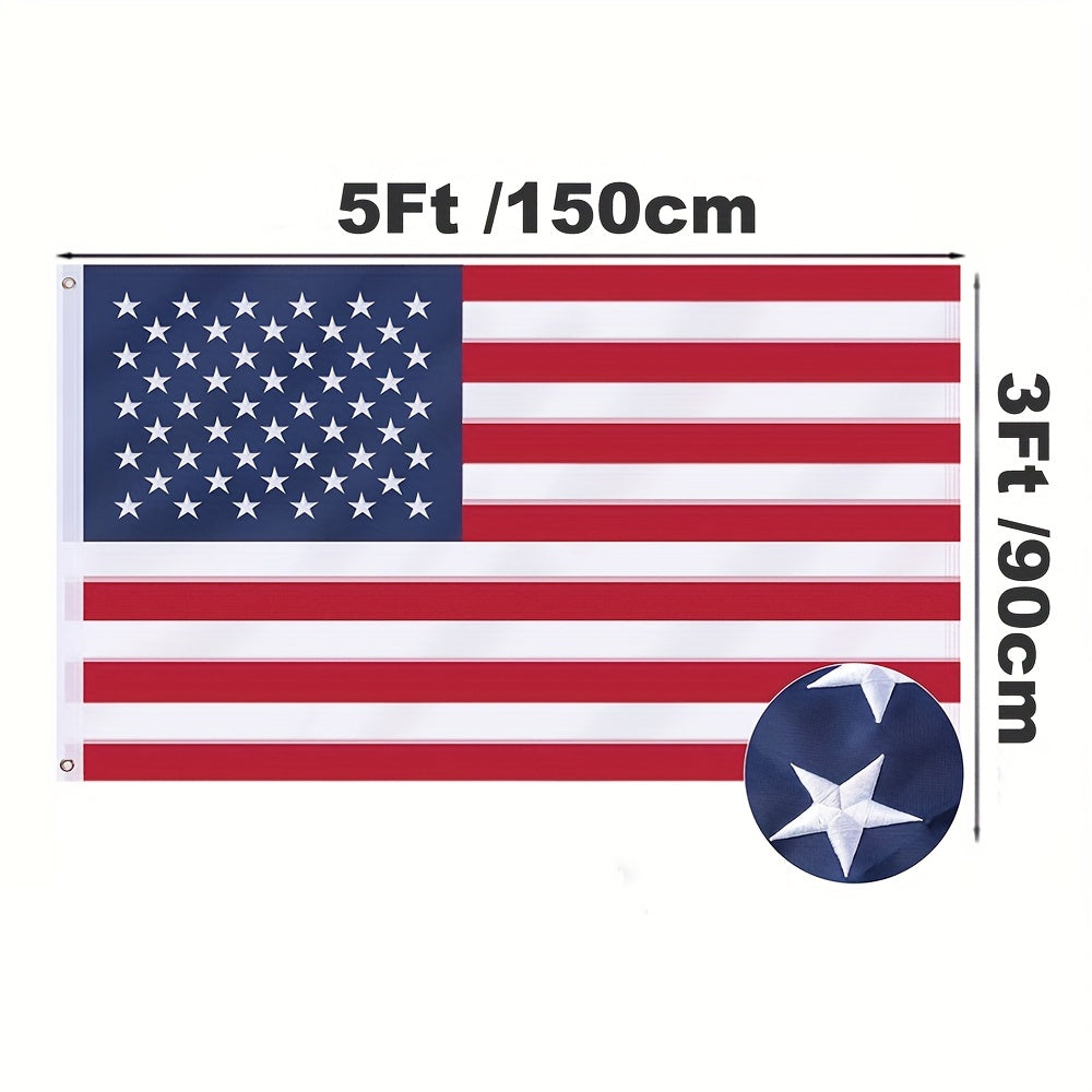2026 New Production 1pc American Flag 3x5 Ft TearProof For Outside, Build To Long Lasting, Fade Resistant Spun Polyester, High Wind US Outdoor Flags Embroidered Stars, Sewn Stripes, Brass Grommet