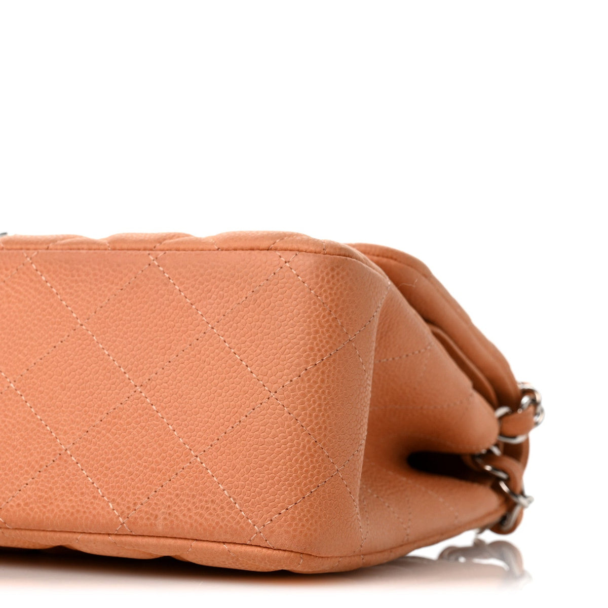 Iridescent Caviar Quilted Jumbo Double Flap Dark Beige At My store