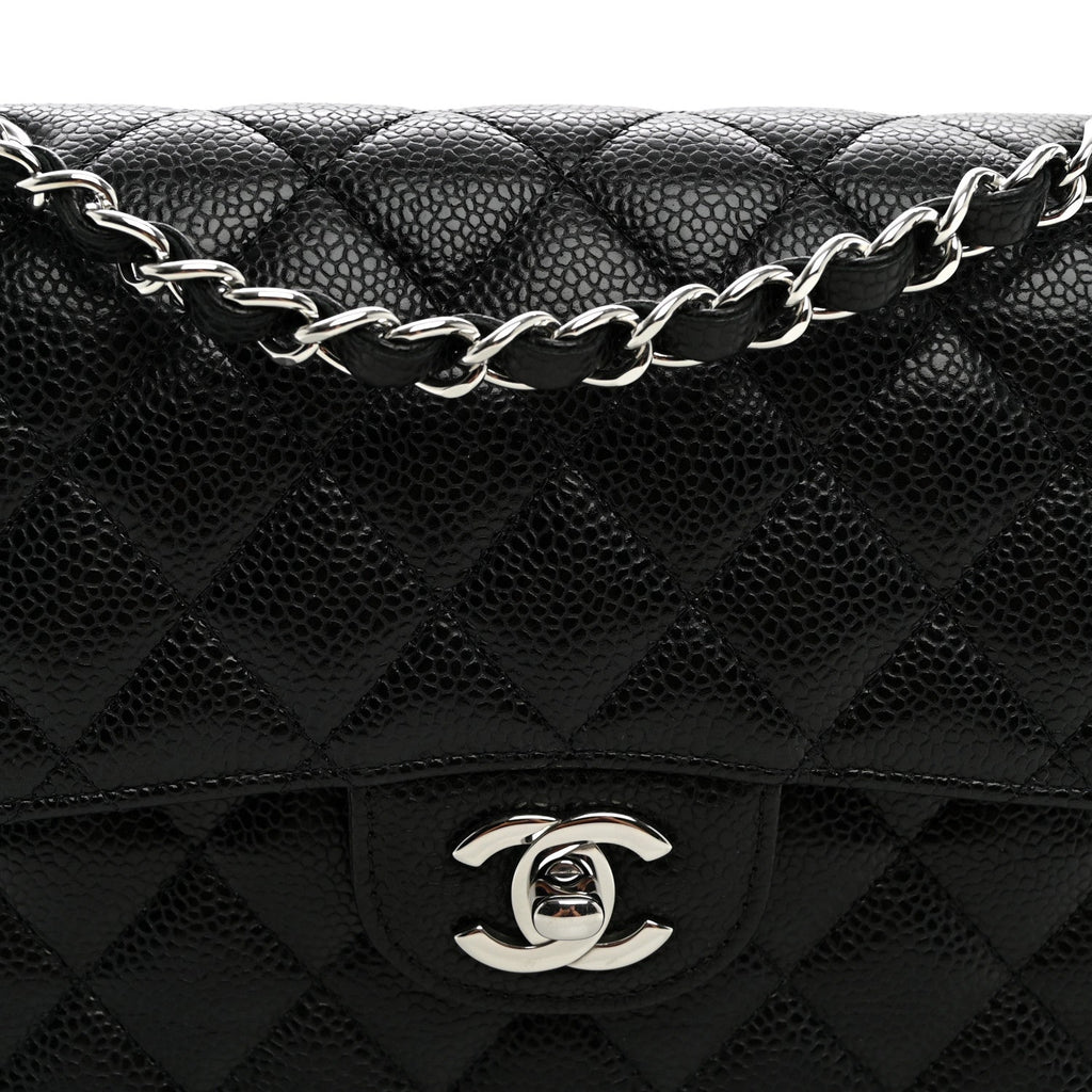 Caviar Quilted Small Double Flap Black At My store