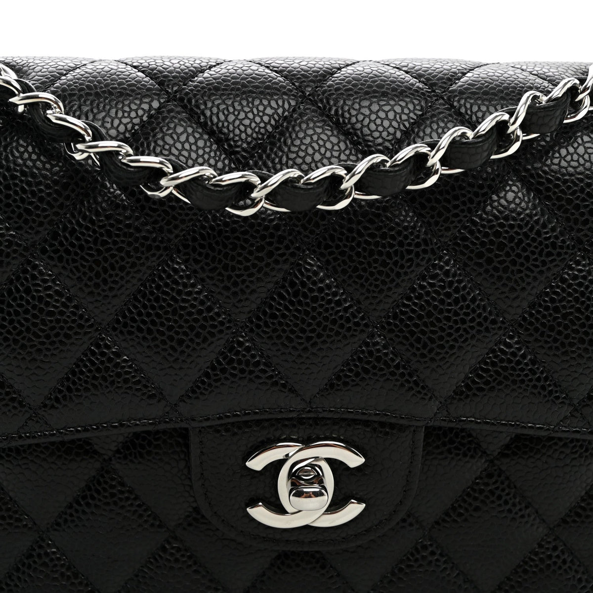 Caviar Quilted Small Double Flap Black At My store
