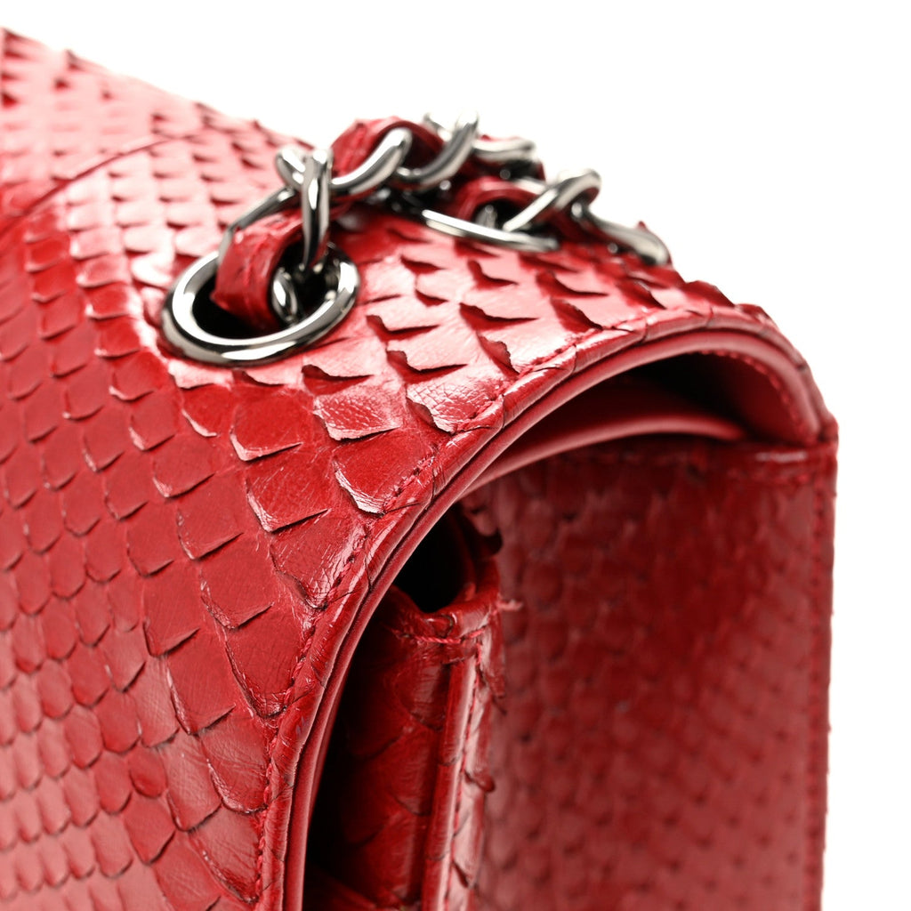 Snakeskin Jumbo Double Flap Red At My store