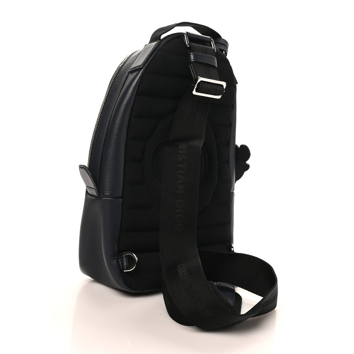X SHAWN STUSSY Grained Calfskin Ox Head Crossbody Backpack Navy Blue AT My store