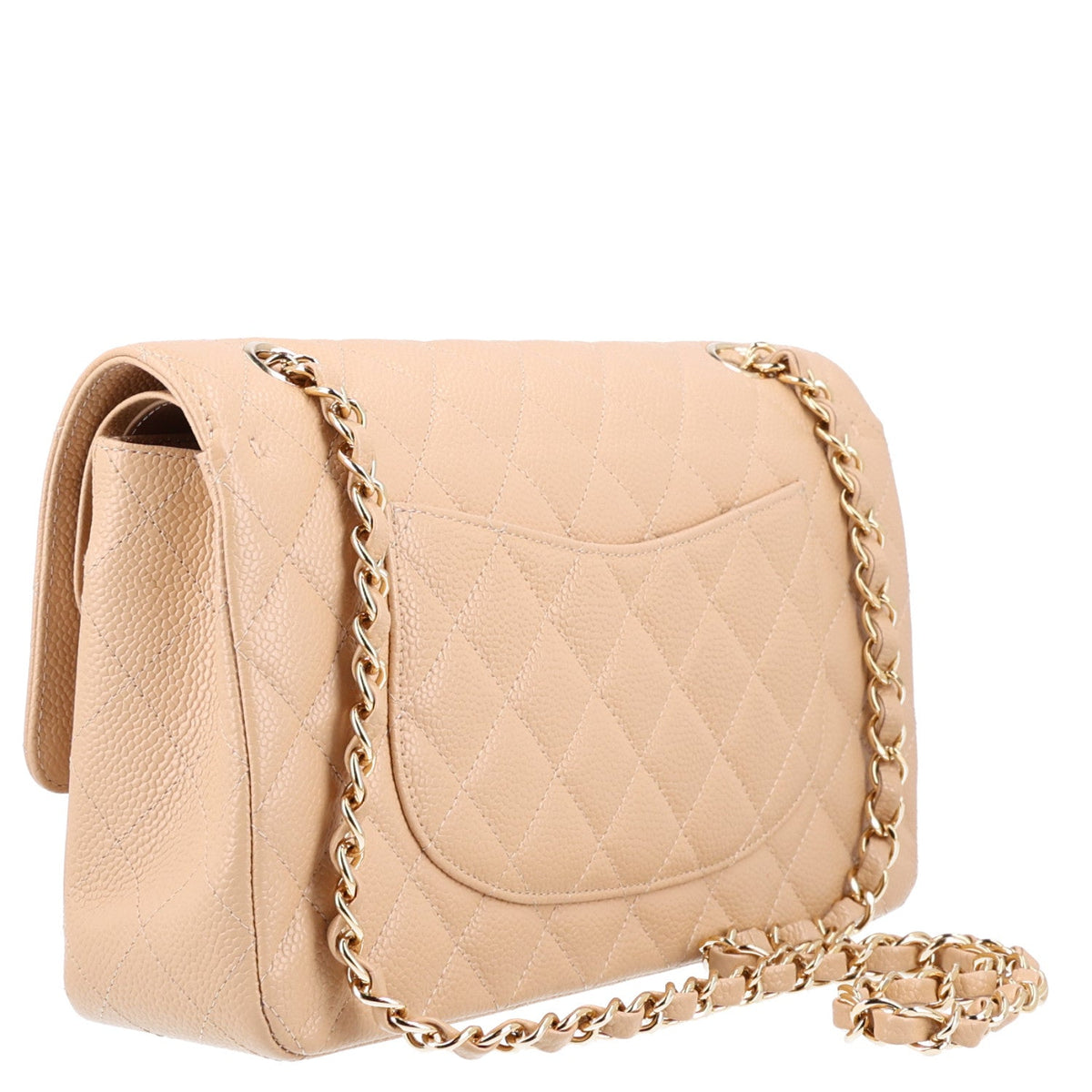 Caviar Quilted Medium Double Flap Beige At My store