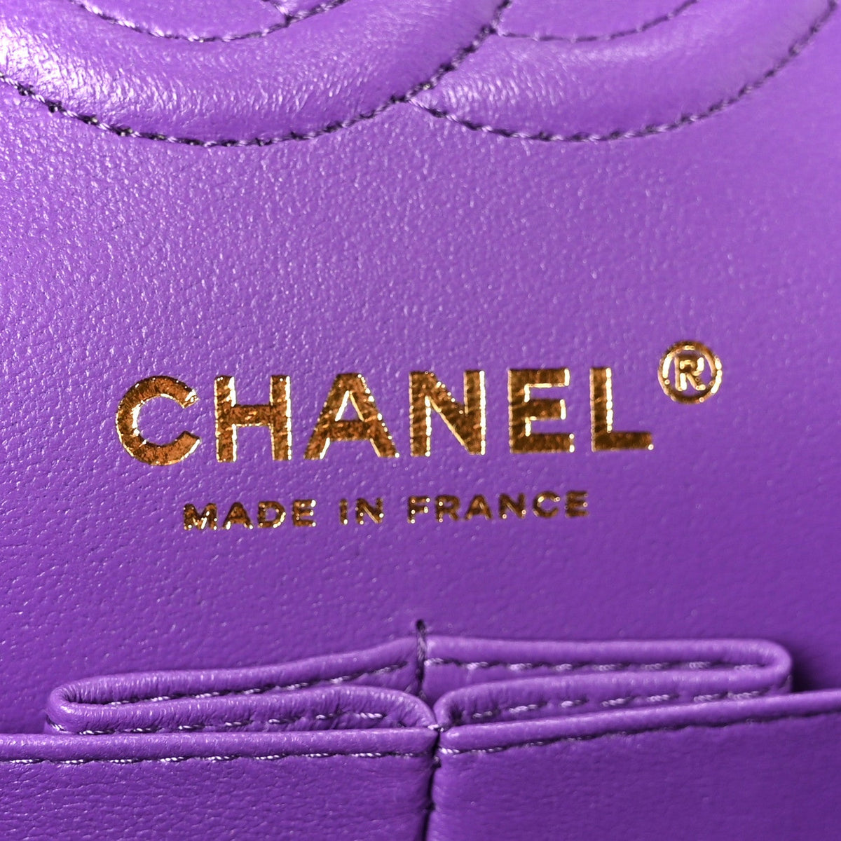 Caviar Quilted Small Double Flap Purple At My store