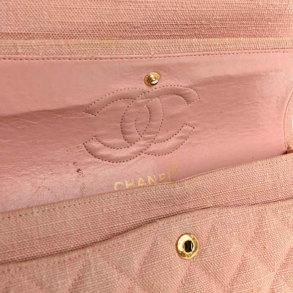 Canvas Quilted Small Double Flap Light Pink At My store